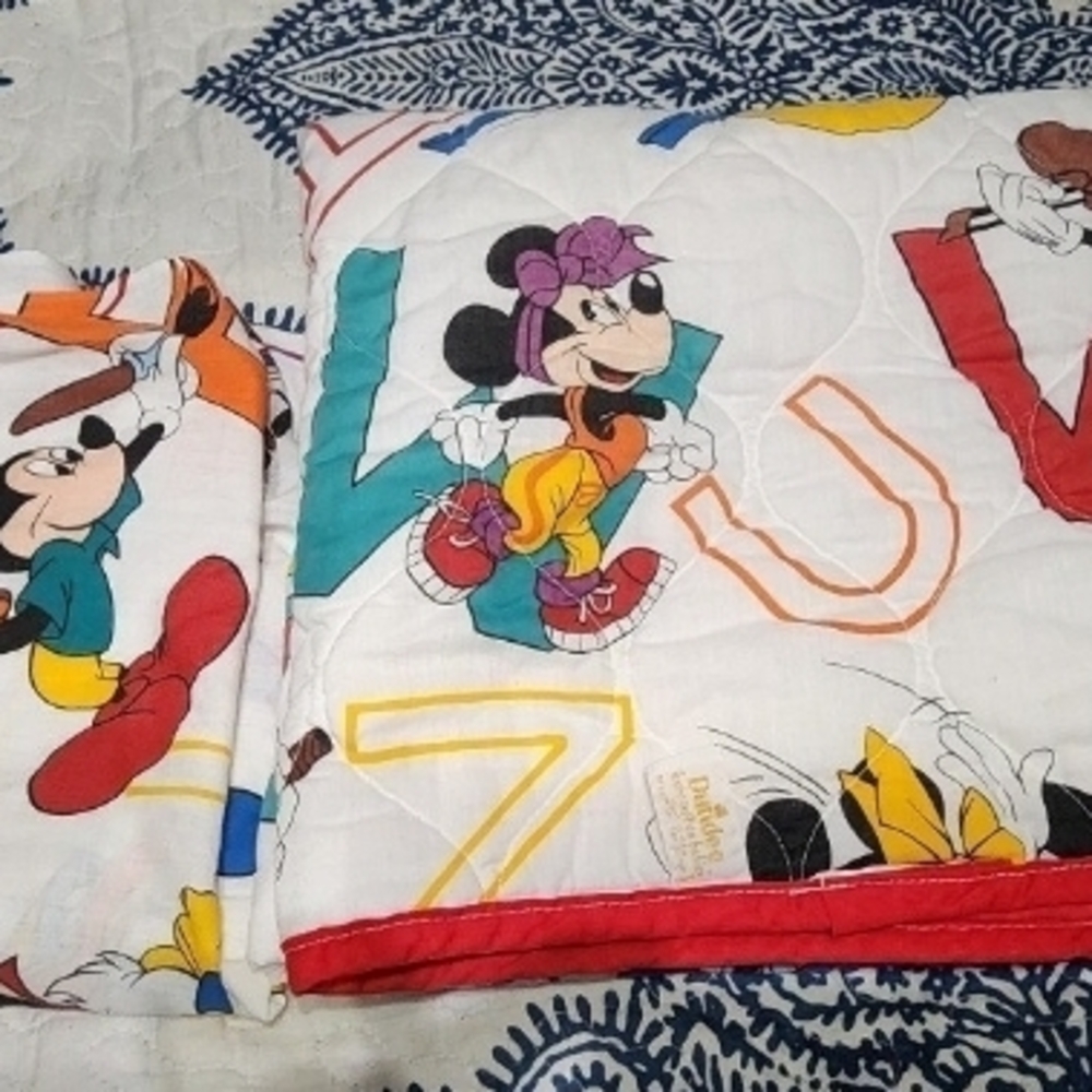 Disney Character Bedding Set Multicolor Vintage Dundee Mickey Mouse Walt Disney